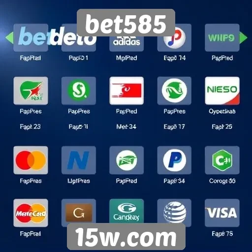 vários métodos de pagamento disponíveis no bet585